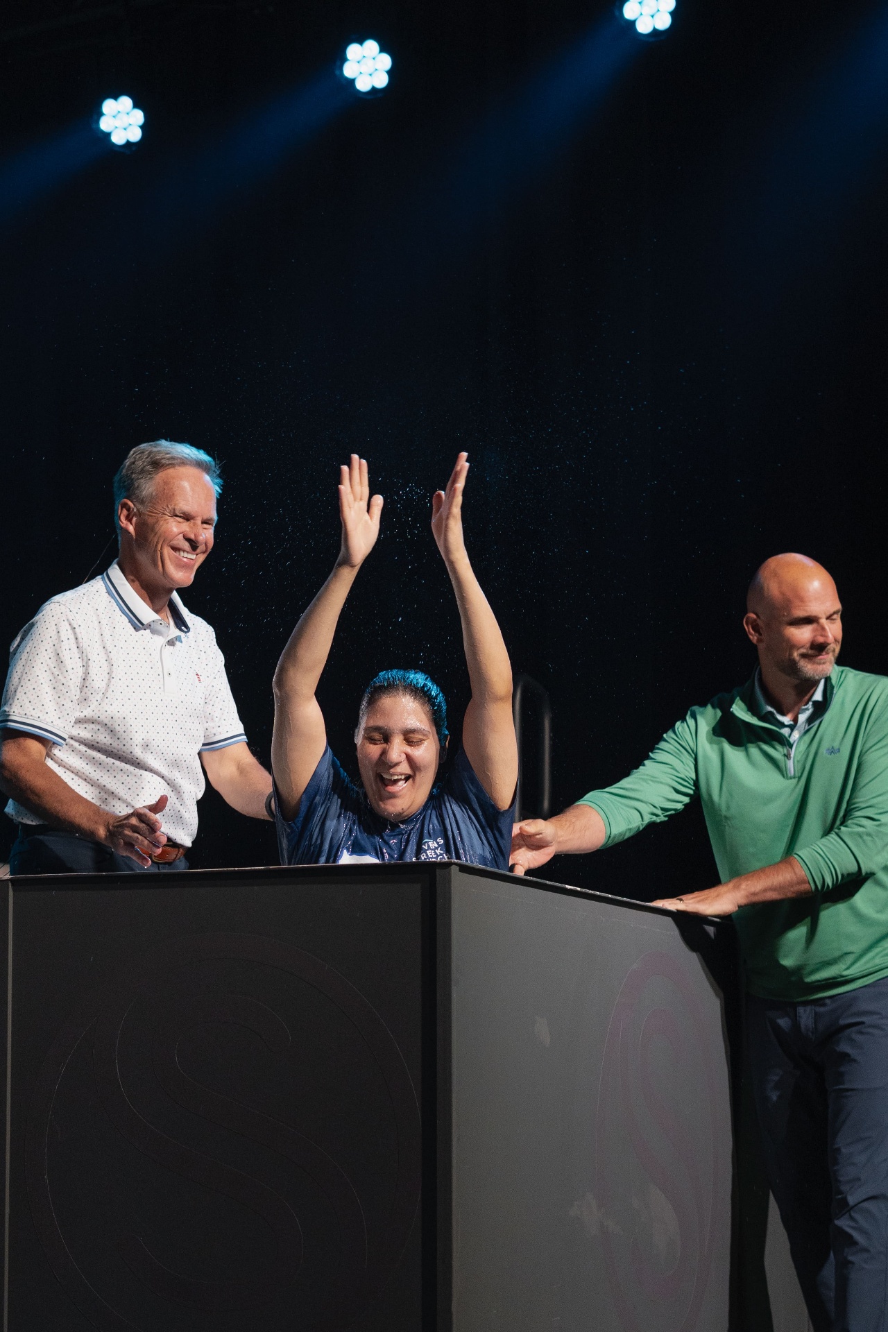 A baptism at Stevens Creek Church
